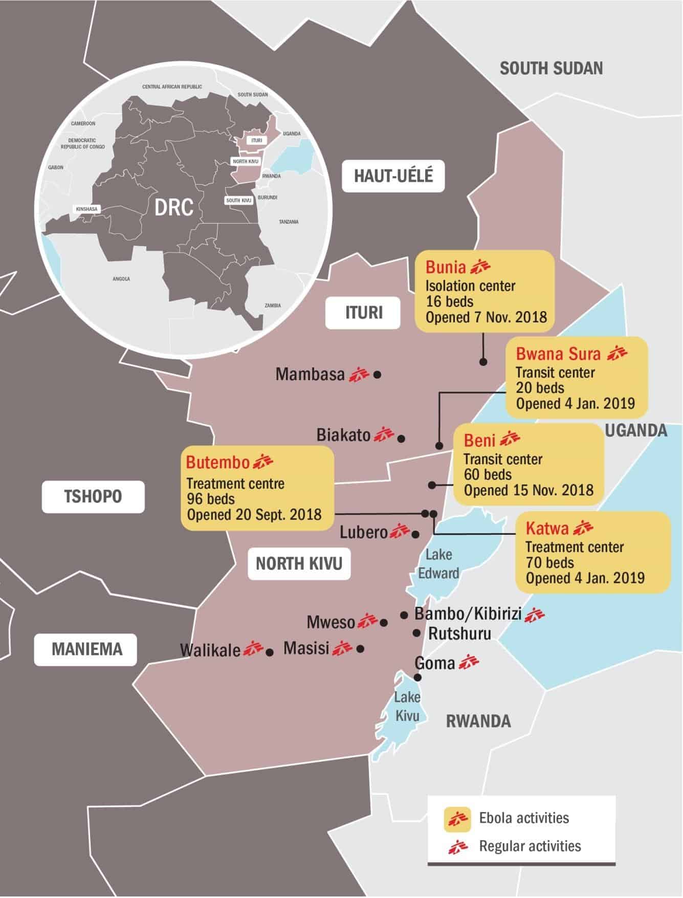 Ebola crisis Map January 2019