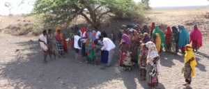 An MSF outreach team screening for malnutrition in the Somalia region last year