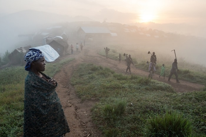 Dawn breaks over the camp for internally displaced people in Mweso, North Kivu state, in eastern Democratic Republic of Congo. The camp, established in 2007, is located about 120 kilometres from North Kivu’s capital Goma.