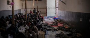 Men detained in Abu Salim detention centre, in Tripoli, Libya. Photo: Guillaume Binet/Myop