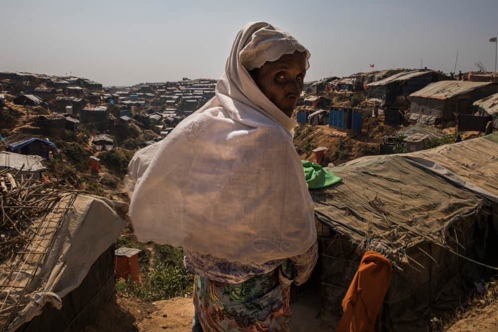 A Rohingya refugee in Jamptoli makeshift camp. Photo: Anna Surinyach