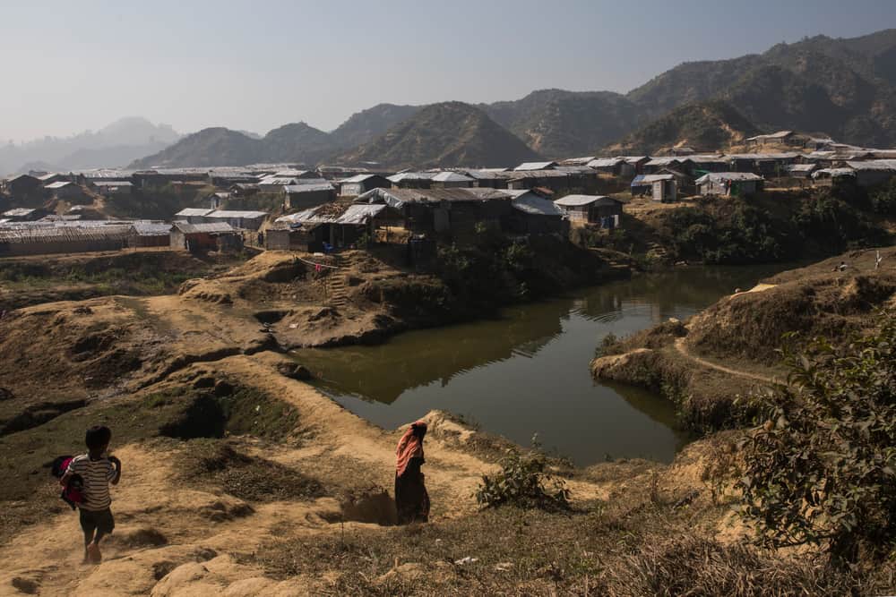 The refugee settlement expansion near Nayapara camp, Cox's Bazar district, Bangladesh, in January 2018.