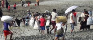 Rohingya refugees who have recently arrived near Teknaf, Bangladesh after crossing over from Myanmar. (Photo credit: MSF)