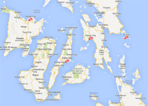 MSF teams have traveled to northern Cebu island, eastern Samar island, Panay Island, and western Leyte province to assess the damage and needs. 2013 © Google