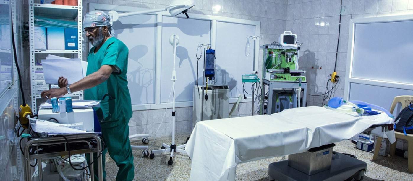 On 19 February, MSF opened a field trauma hospital with surgical capacity in a village to the south of Mosul. Photo: Louise Annaud /MSF