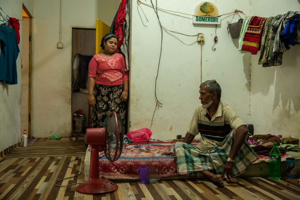 A Rohingya family of seven shares a small apartment in a dilapidated building in the Puchong district near Kuala Lumpur, Malaysia. April 2019. © ARNAUD FINISTRE