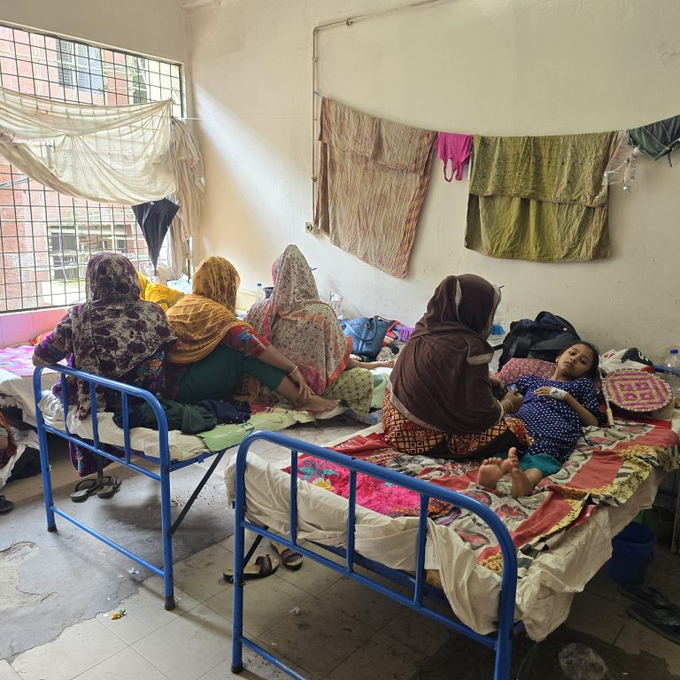 Anisa, a nine –year old from Ramnagar, was brought to Noakhali General Hospital, which was already overwhelmed by the surge of acute watery diarrhea patients. She was admitted to pediatric ward for treatment.