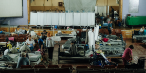 Bombed-out ghost towns and overcrowded shelters leave displaced people struggling in Ukraine