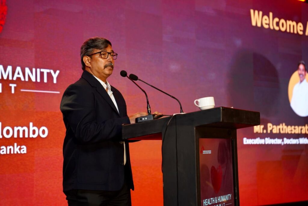 Parthesarathy Rajendran, Executive Director of MSF South Asia welcomes the audience to MSF South Asia’s Health and Humanity Summit.