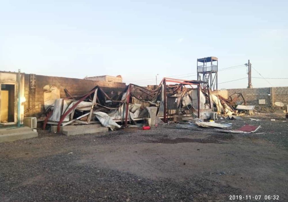 Inside the compound of Mokha hospital.
The prefabricated buildings that hosted the offices of the MSF hospitals burned completely following the attack.